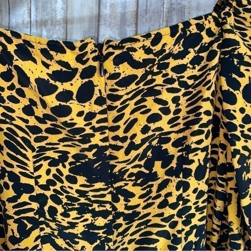 NWT Topshop Leopard Yellow & Black Dress Fierce - Picture 4 of 9